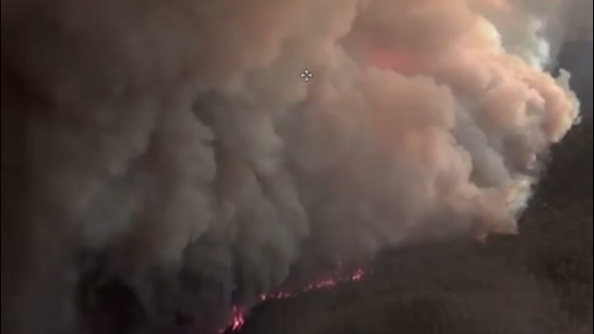 These are the terrifying views from the Firebird 100, a Specialist Intelligence Gathering Helicopter, of the Orroral Valley wildfire burning in New South Wales.