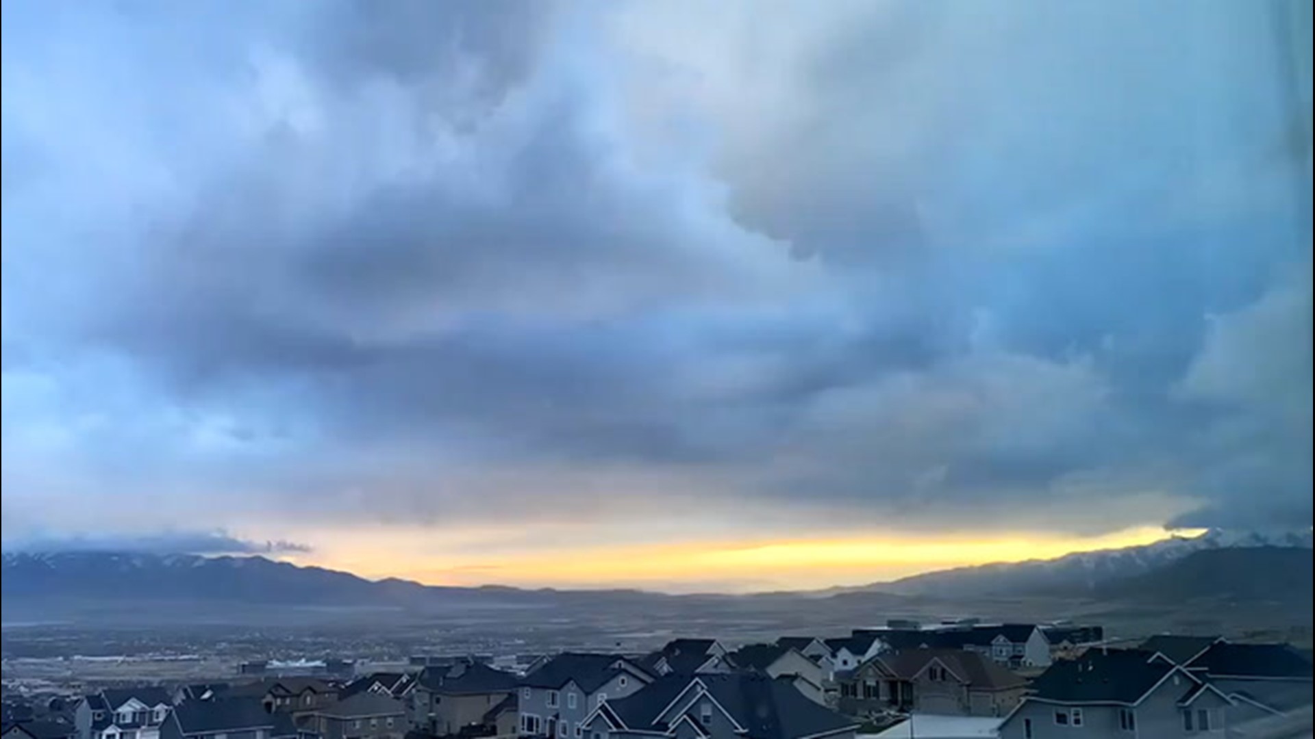 This time-lapse video was captured over Lehi, Utah, on April 1. The recorder said it was a very windy evening with peak gusts at 58 miles per hour.
