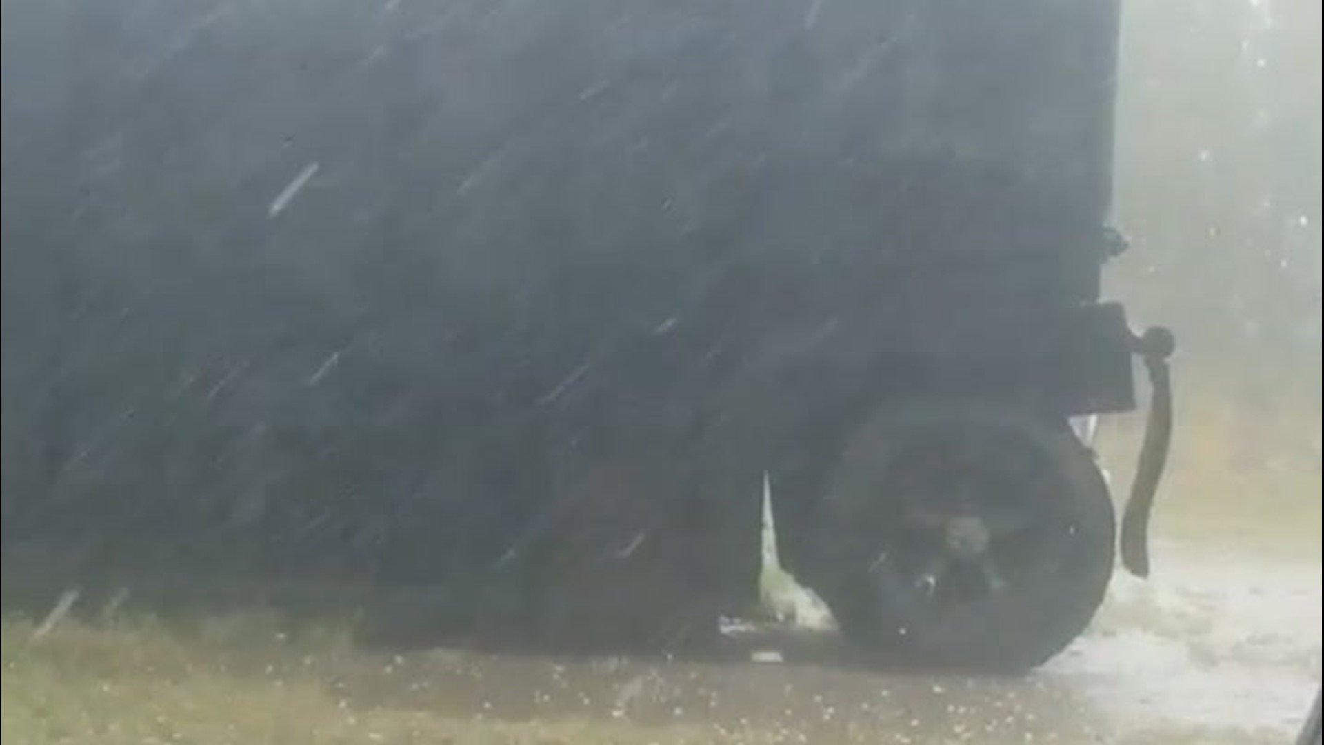 Hail and heavy rain pounded Elk City, Oklahoma, on Aug. 2, as severe thunderstorms pushed through the region.