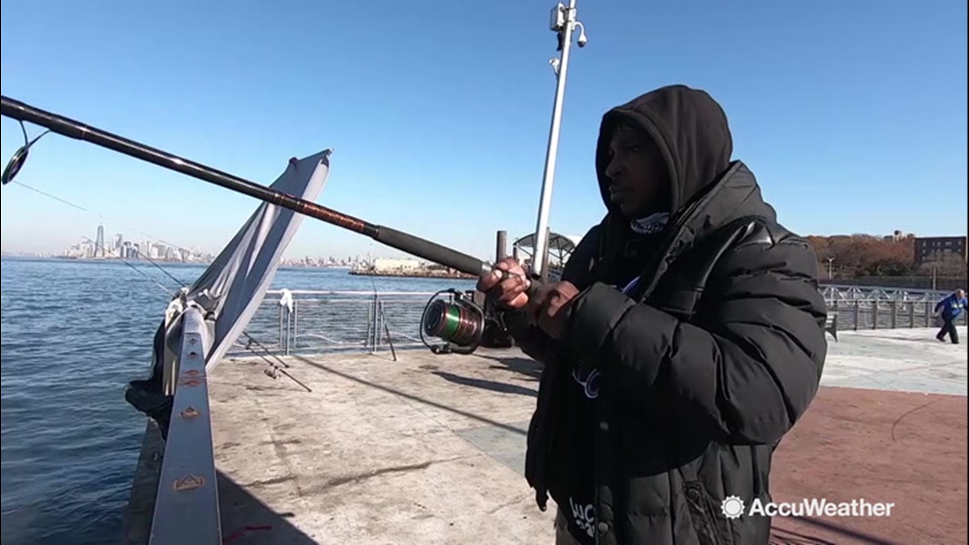 AccuWeather's Dexter Henry caught up with some anglers in New York, New York, on Nov. 20 to see how they adjust to the cold weather at this time of year.