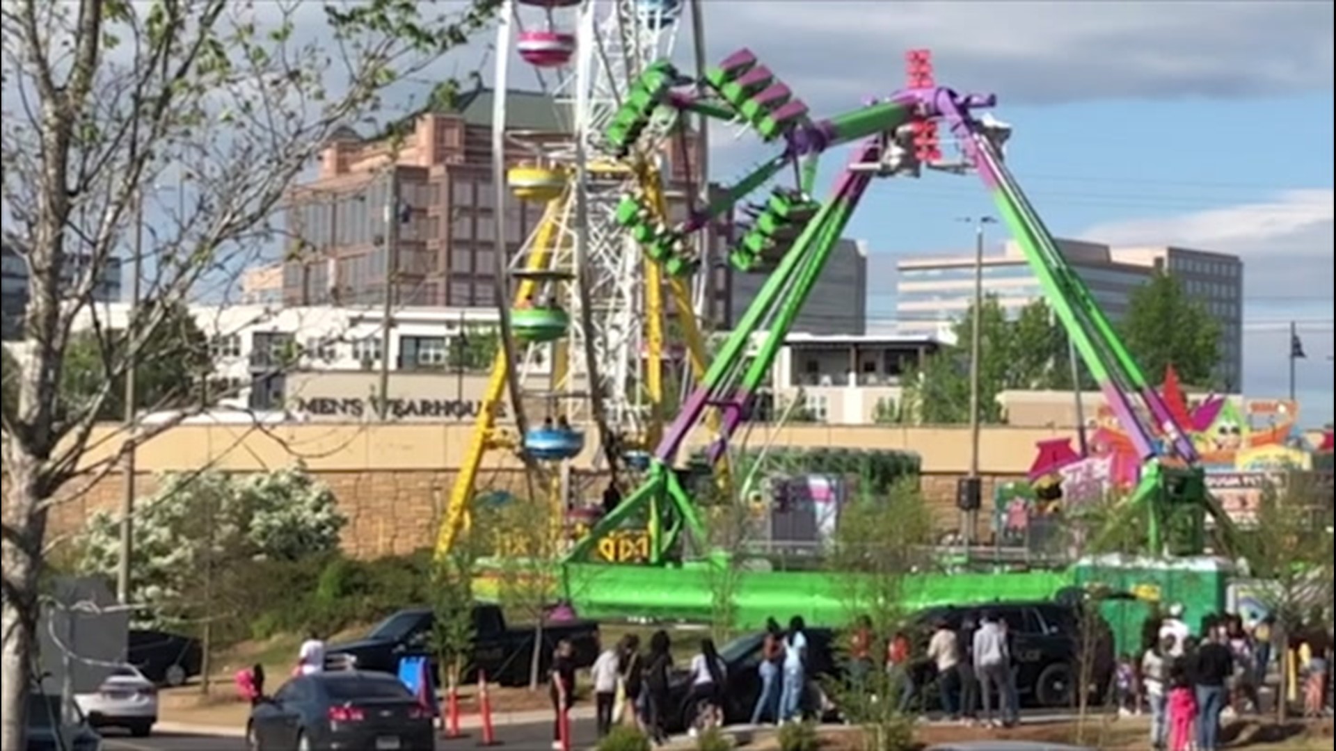 Perfect weather conditions brought out plenty of families to enjoy carnival rides in Atlanta, Georgia, on April 17.
