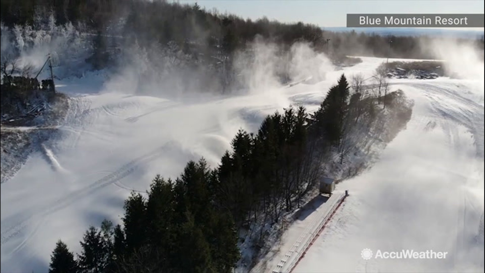 A number of ski resorts, including Blue Mountain Resort in Palmerton, Pennsylvania, started their snow guns as soon as the cold weather hit their areas. Some places are opening as early as Nov. 16!