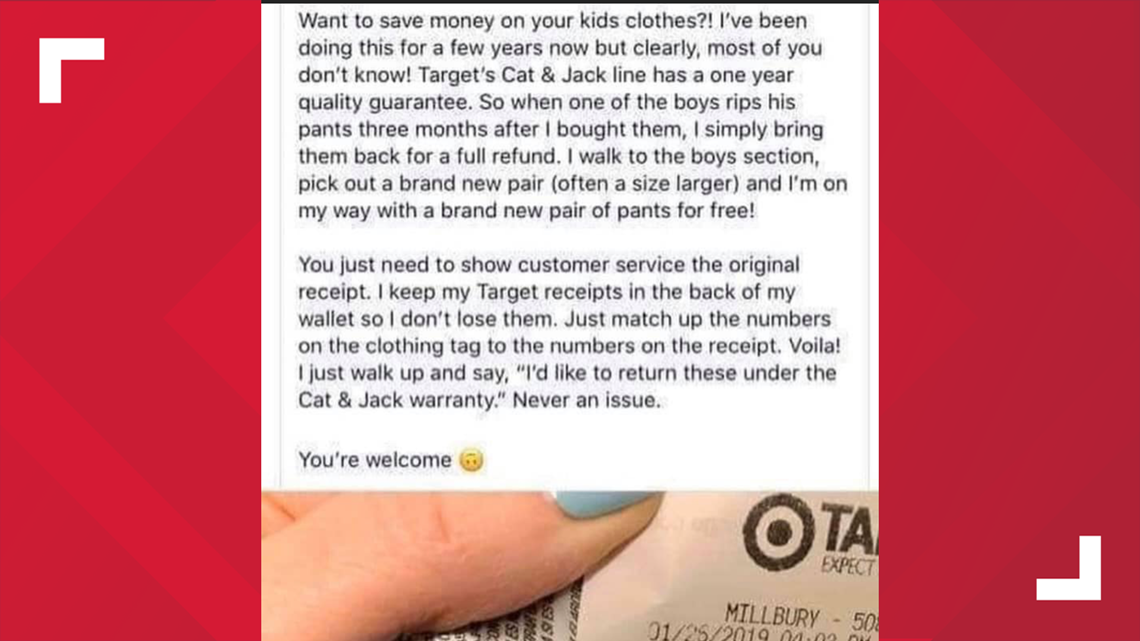 Is viral claim about Target's return policy a hack or hoax? | wbir.com