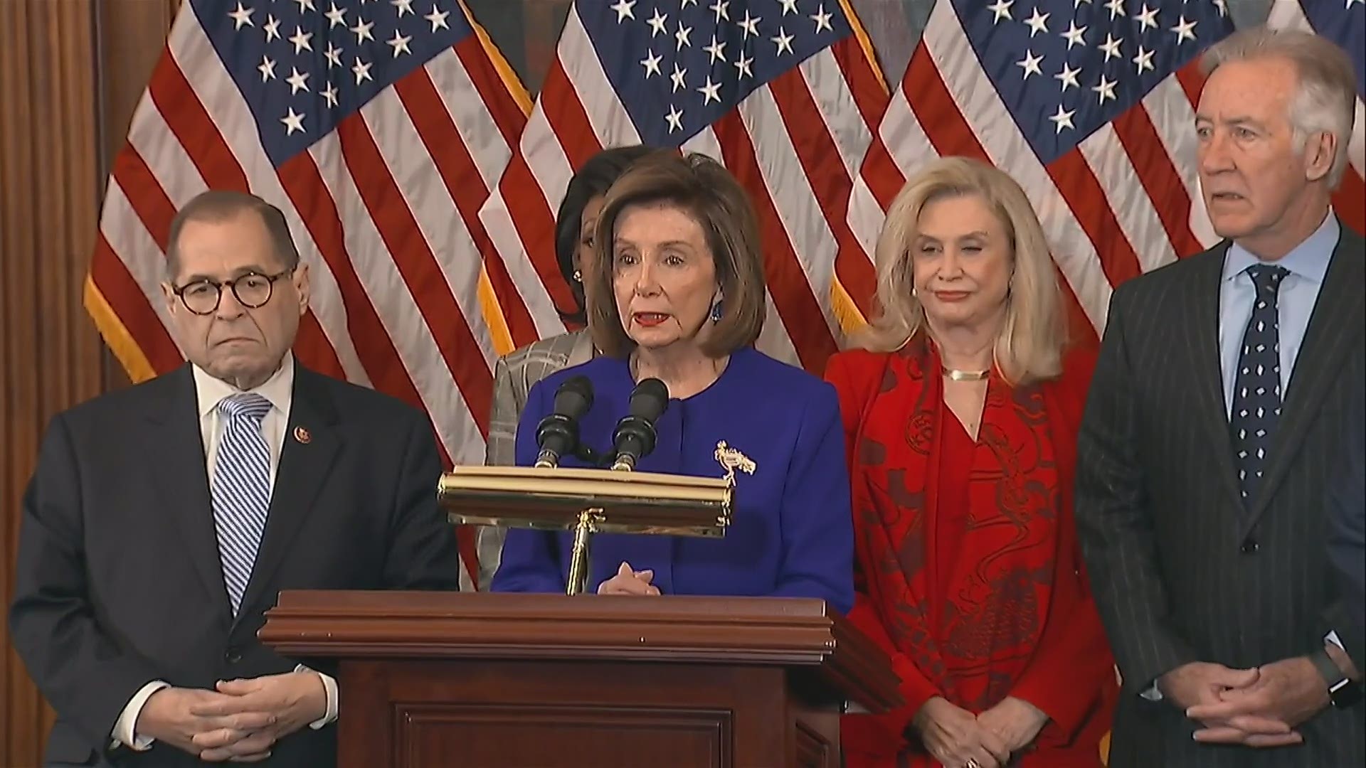 House Democrats announced two articles of impeachment Tuesday against President Donald Trump - abuse of power and obstruction of Congress.
