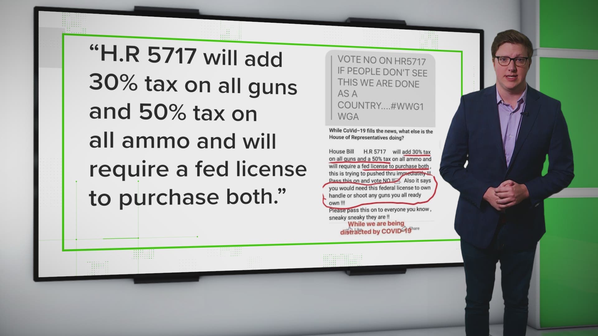 A viral claim stated a proposed bill would add a 30% tax on guns and require gun owners to get licensed. Here's what our VERIFY team found.