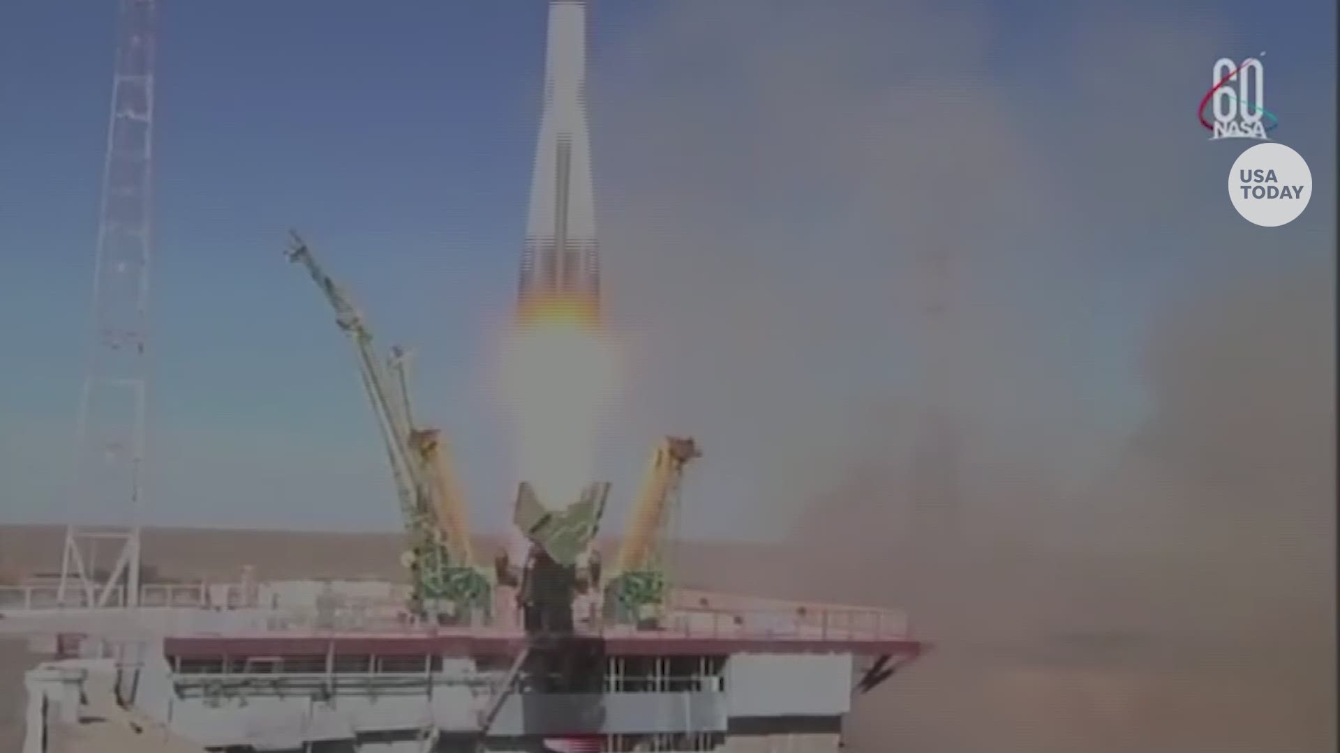 A Russian and an American astronaut were headed to the International Space Station, but their rocket's booster failed minutes after take off.