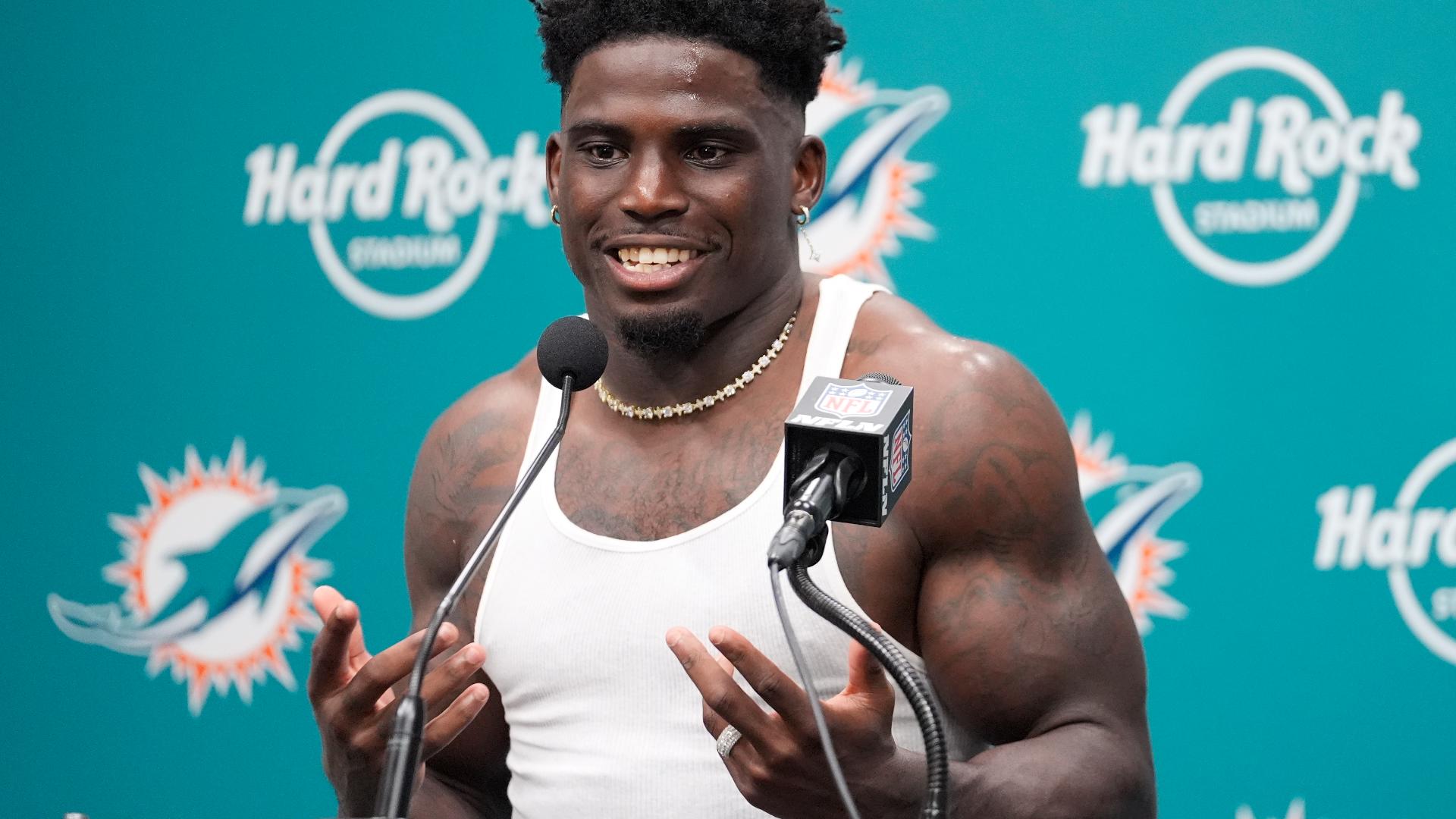 Miami Dolphins star Tyreek Hill was handcuffed and placed face down on a street outside the team’s stadium after he was stopped by police before the team's game.