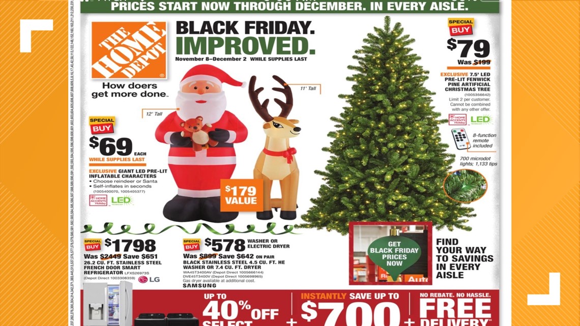 Home Depot Releases 2020 Black Friday Ad With Extended Ping Wbir Com - Home Depot Black Friday Christmas Decorations