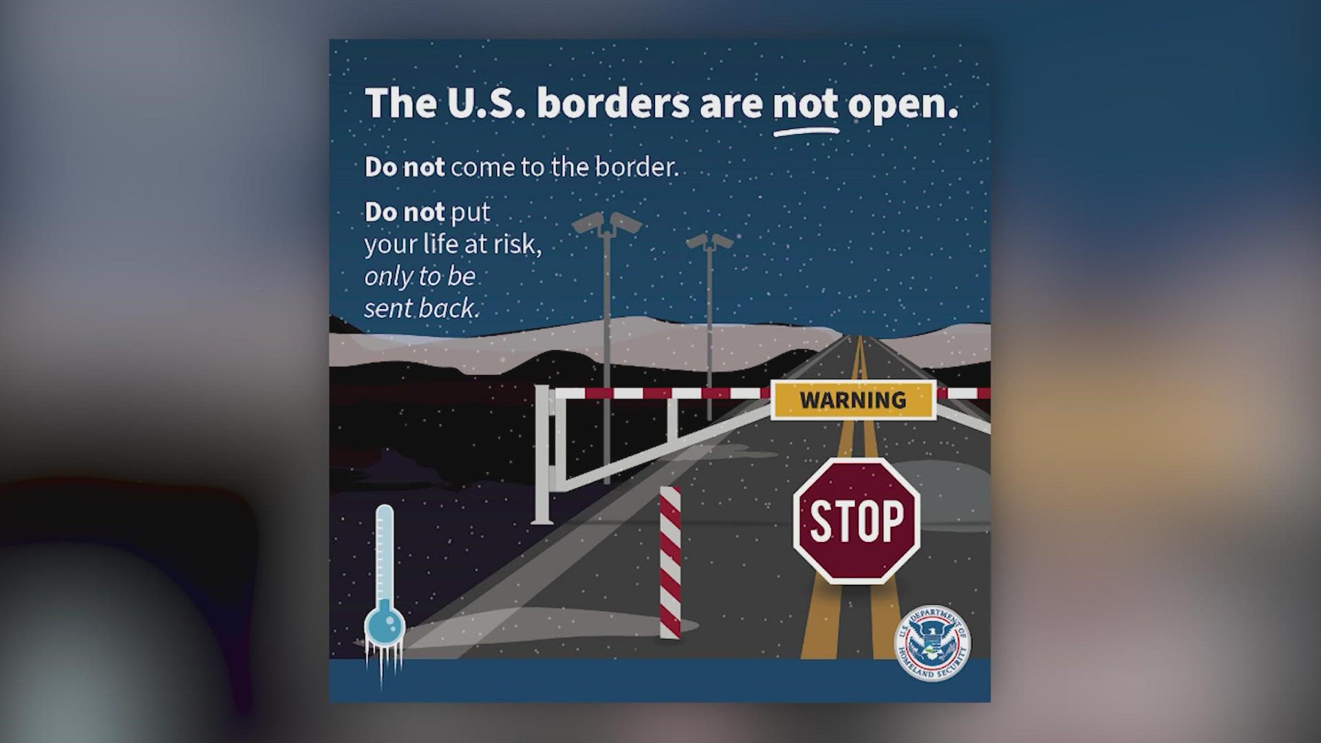 Customs and Border Protection is warning migrants to stay away, putting out a video urging people to not try and cross the border.