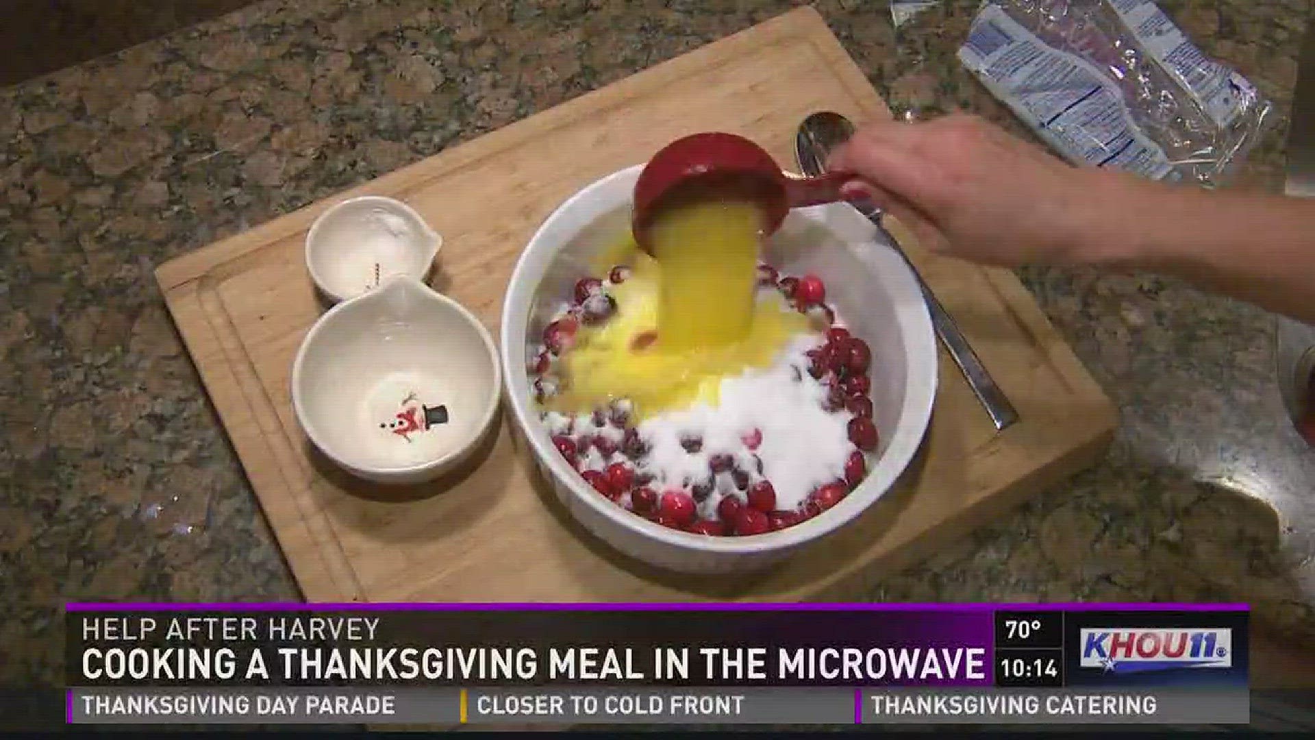 For thousands of families across Houston still recovering from Harvey, Thanksgiving will likely be a little different this year, especially for those who still don't have a kitchen. However, many of the holiday favorites can be cooked simply using a micro