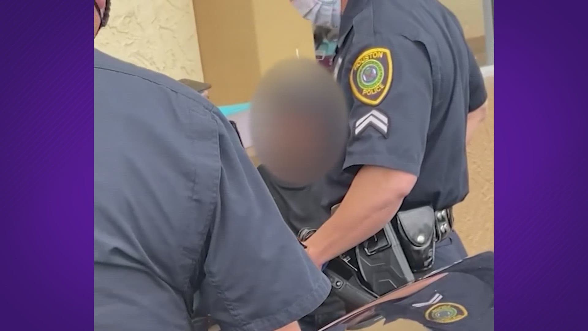 A witness got video of the child as he spoke with HPD outside a grocery store.