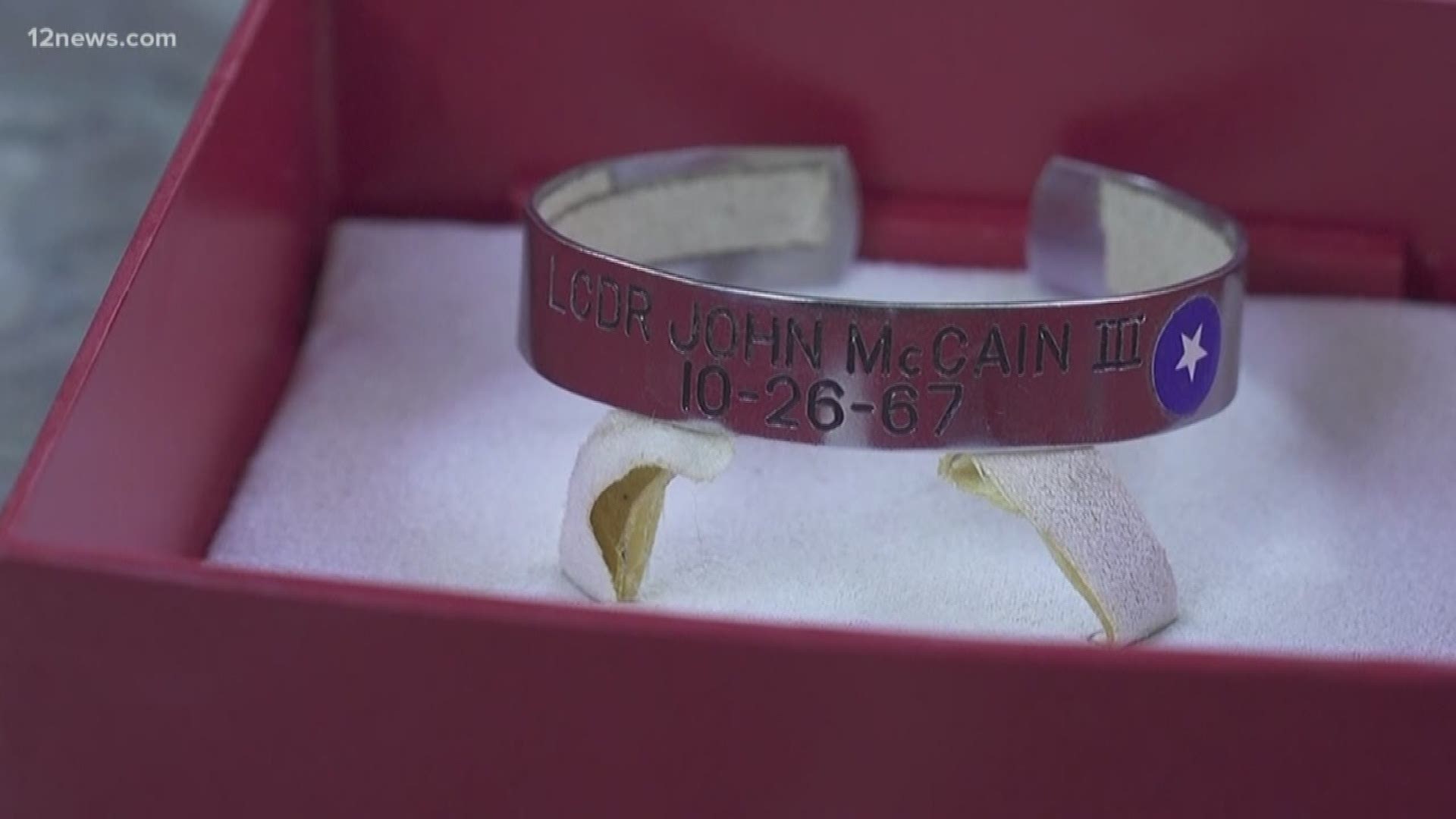 Millions of P.O.W. bracelets were sold during the Vietnam War to draw attention to those captured during the war. We talk to two women who wore the bracelets with John McCain's name on them and what it means to them.