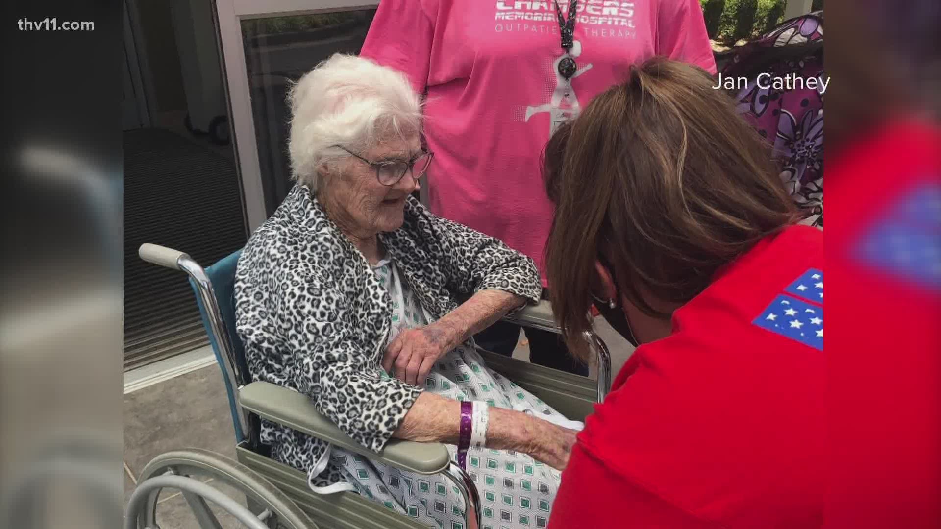 The family of Reba Eddy is celebrating in Danville after the 104-year-old was released from the hospital after recovering from COVID-19.