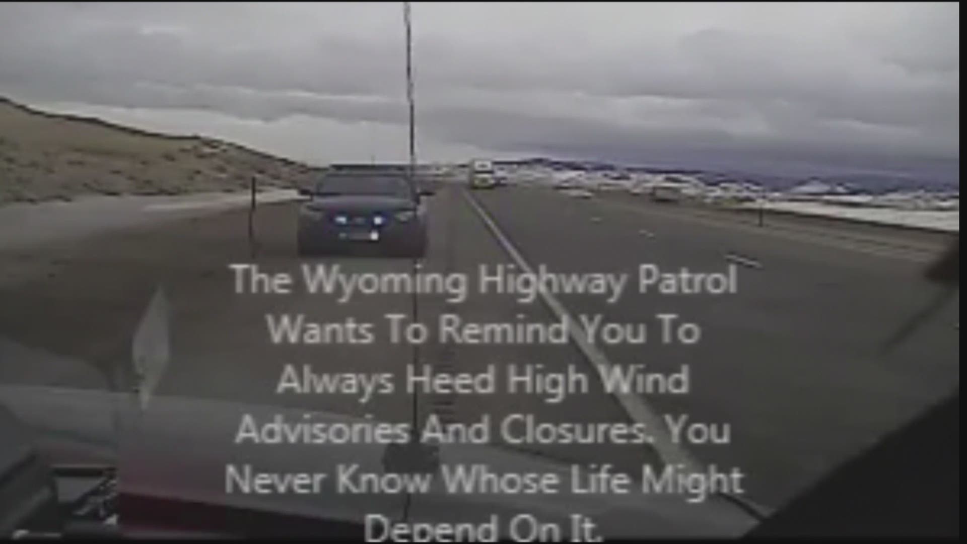 Semi crushes police car in Wyoming