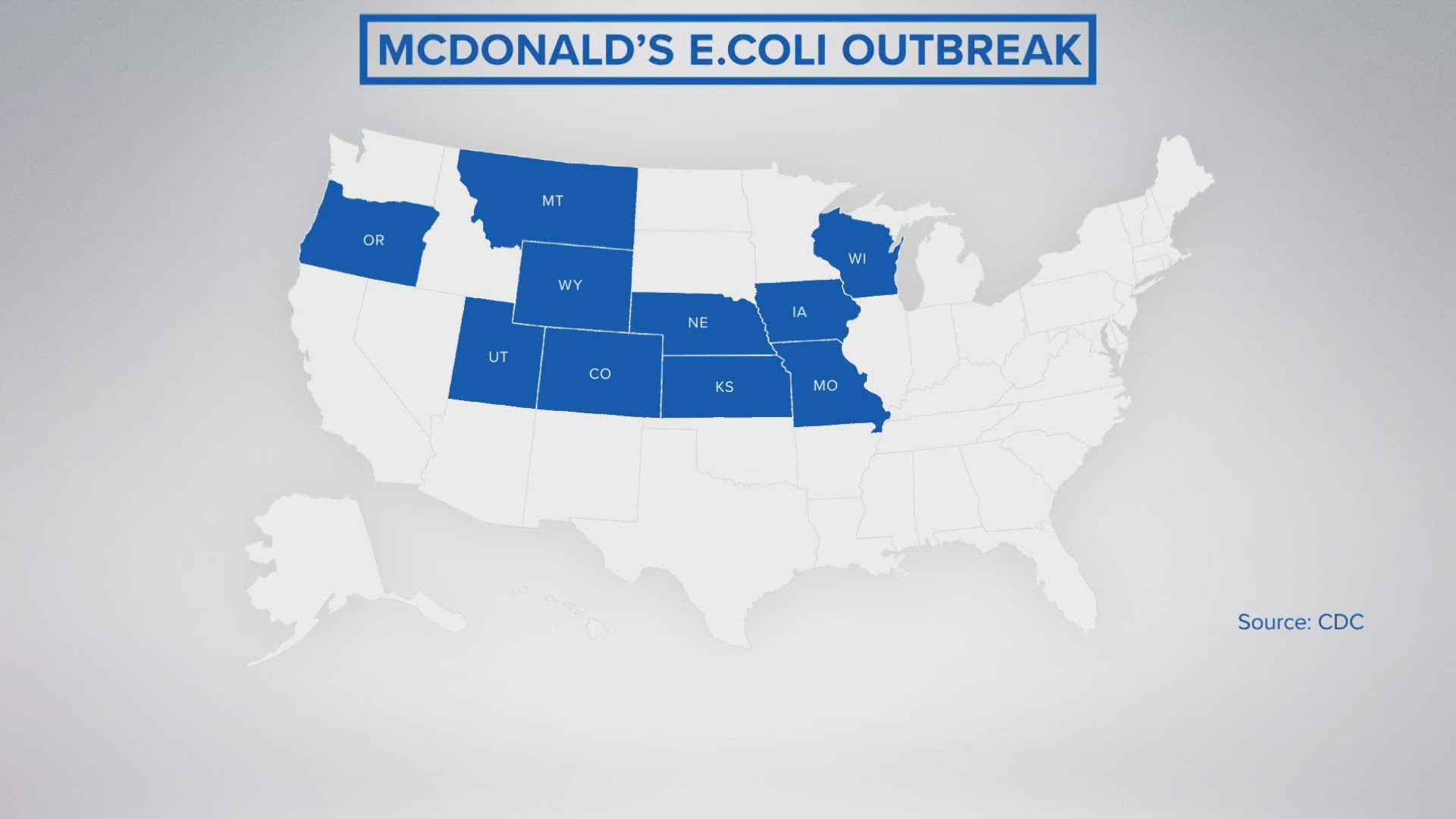 The CDC is reporting an E coli. outbreak in 10 states linked to McDonald's Quarter Pounders. The CDC said 49 people have gotten sick and one death.