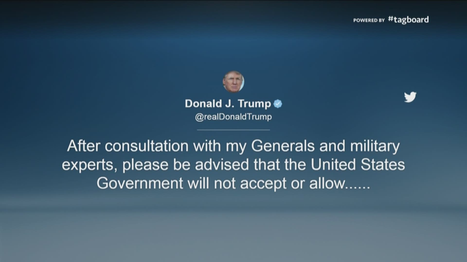 President Donald Trump sent out the statement via Twitter on Wednesday morning. (July 26, 2017)