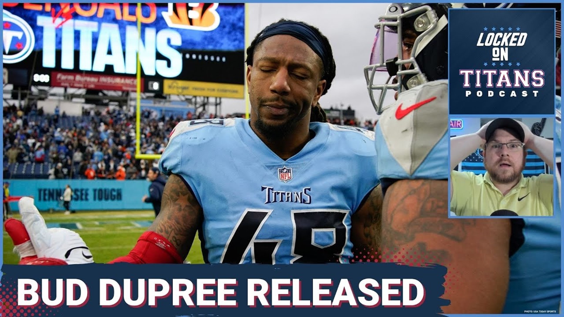 The Tennessee Titans released Bud Dupree on Monday. Why now, how much does it save and what's the future at edge? Also, was Derrick Henry  shopped at the Combine?