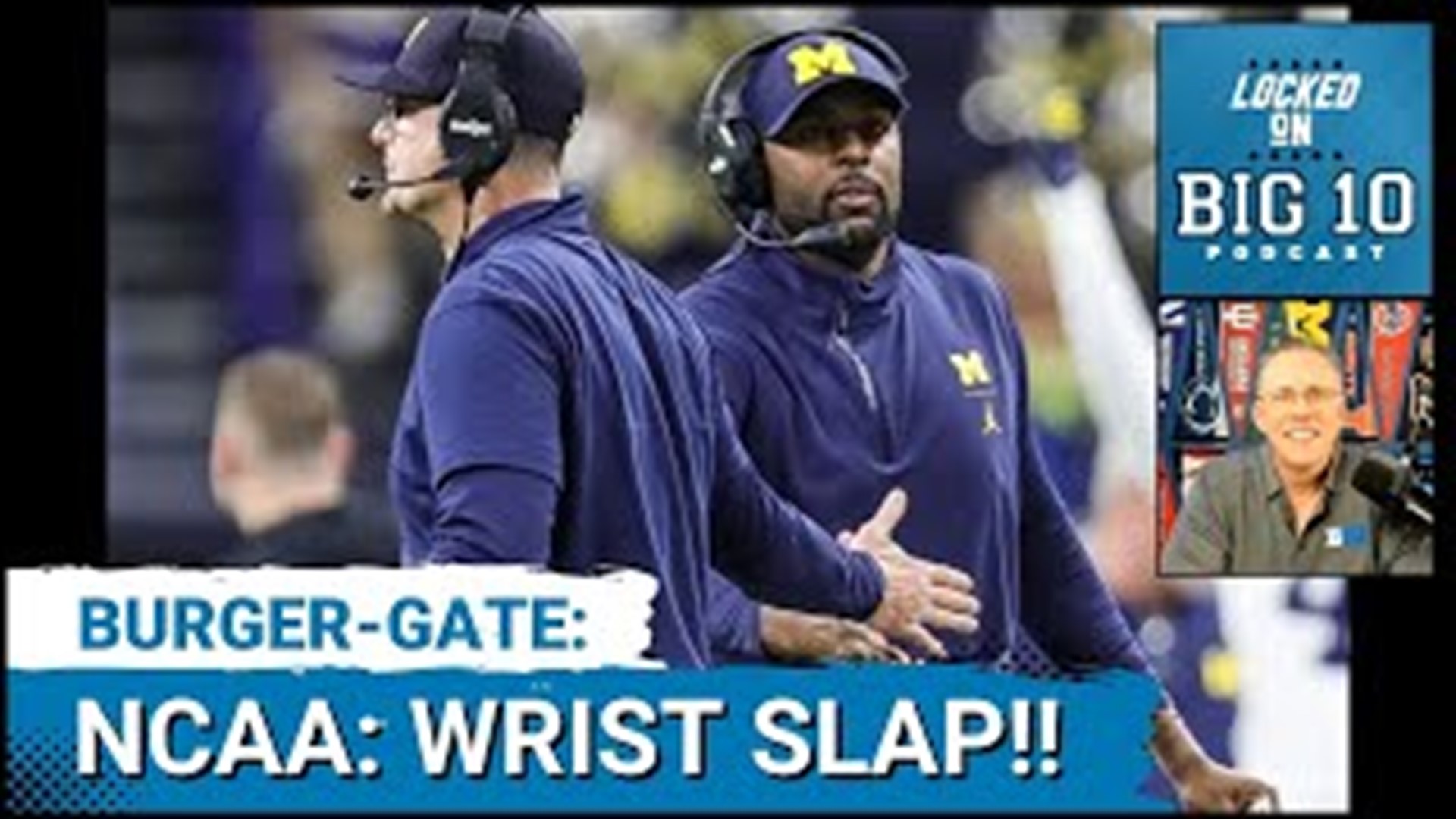 The NCAA sanctioned Michigan Football for its involvement in Burger-Gate when former head coach Jim Harbaugh met with recruits during an NCAA non-visit period.