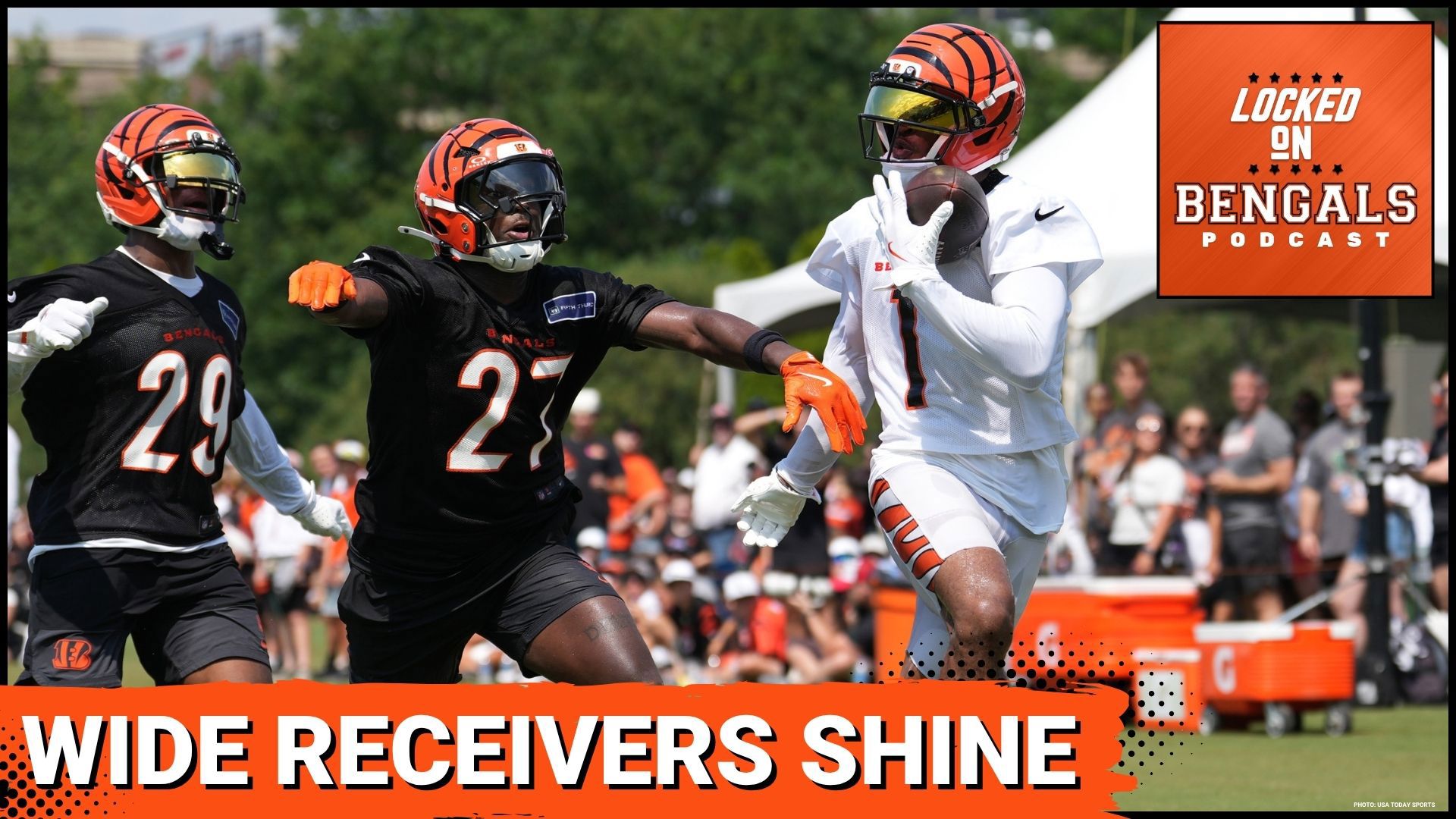 Ja'Marr Chase, Tee Higgins, Joe Burrow & the rest of the Cincinnati Bengals playmakers put on a show on Friday. Burrow and Chase had the play of the day at camp