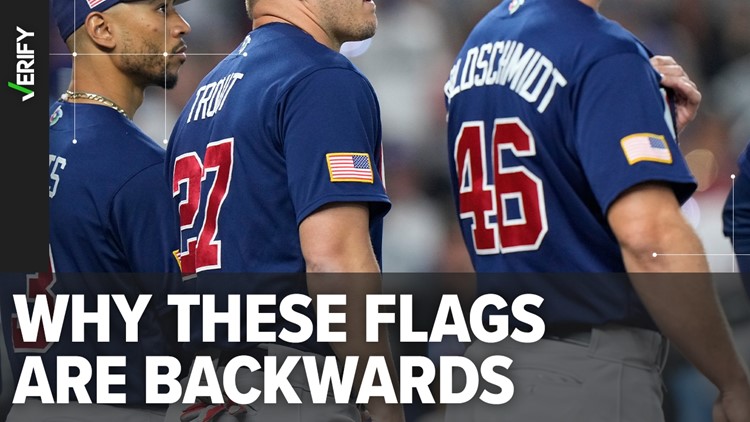 Why American flags sometimes appear backward on uniforms
