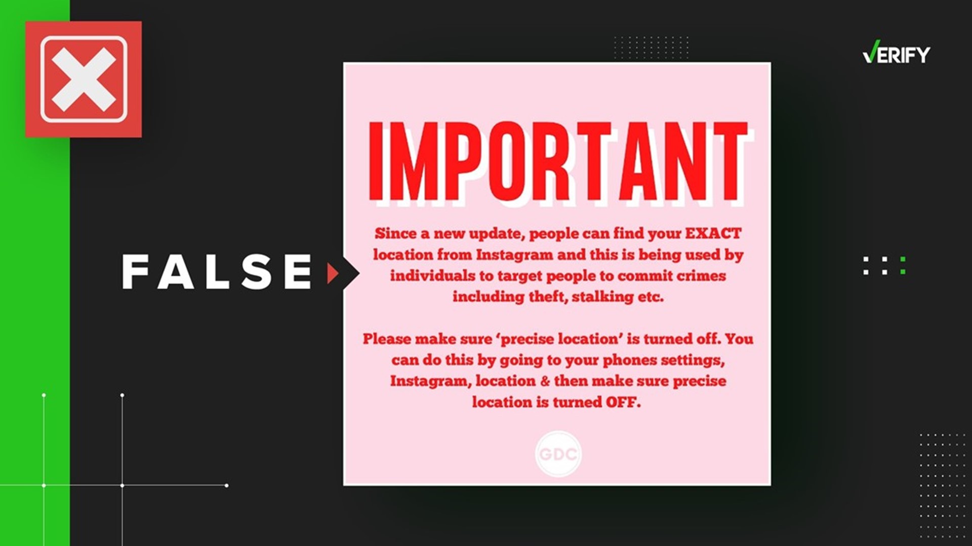 Posts on social media are falsely claiming a change to many phones’ settings made it easier to pinpoint a person’s exact location via Instagram.