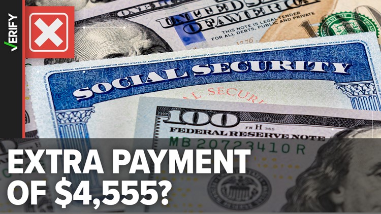 One-time payments of $4,555 are not being sent to Social Security beneficiaries