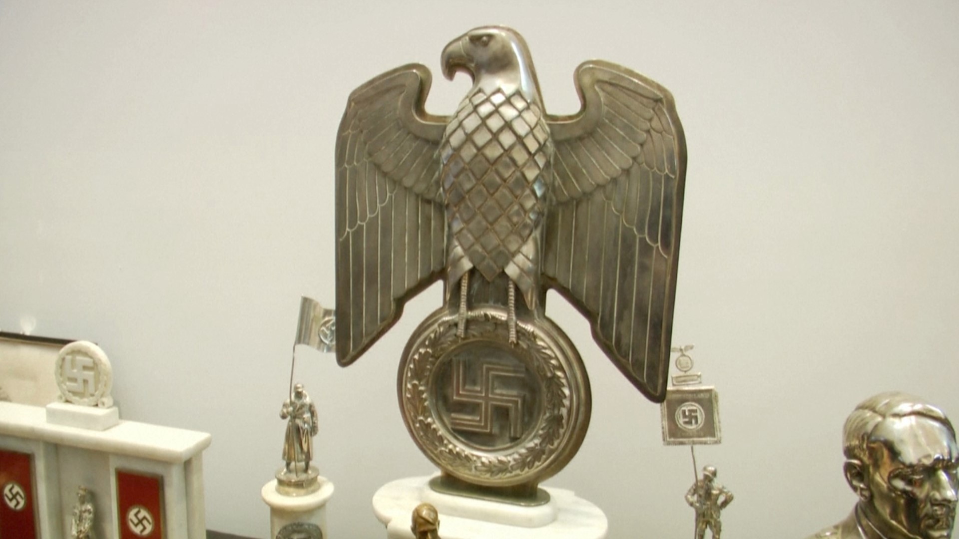 The Buenos Aires' Holocaust Museum recently put on display several items of Nazi artefacts including 
a bust of Adolf Hitler, a statue of the Imperial Eagle perched on top of a swastika, and board games that were used to indoctrinate children.