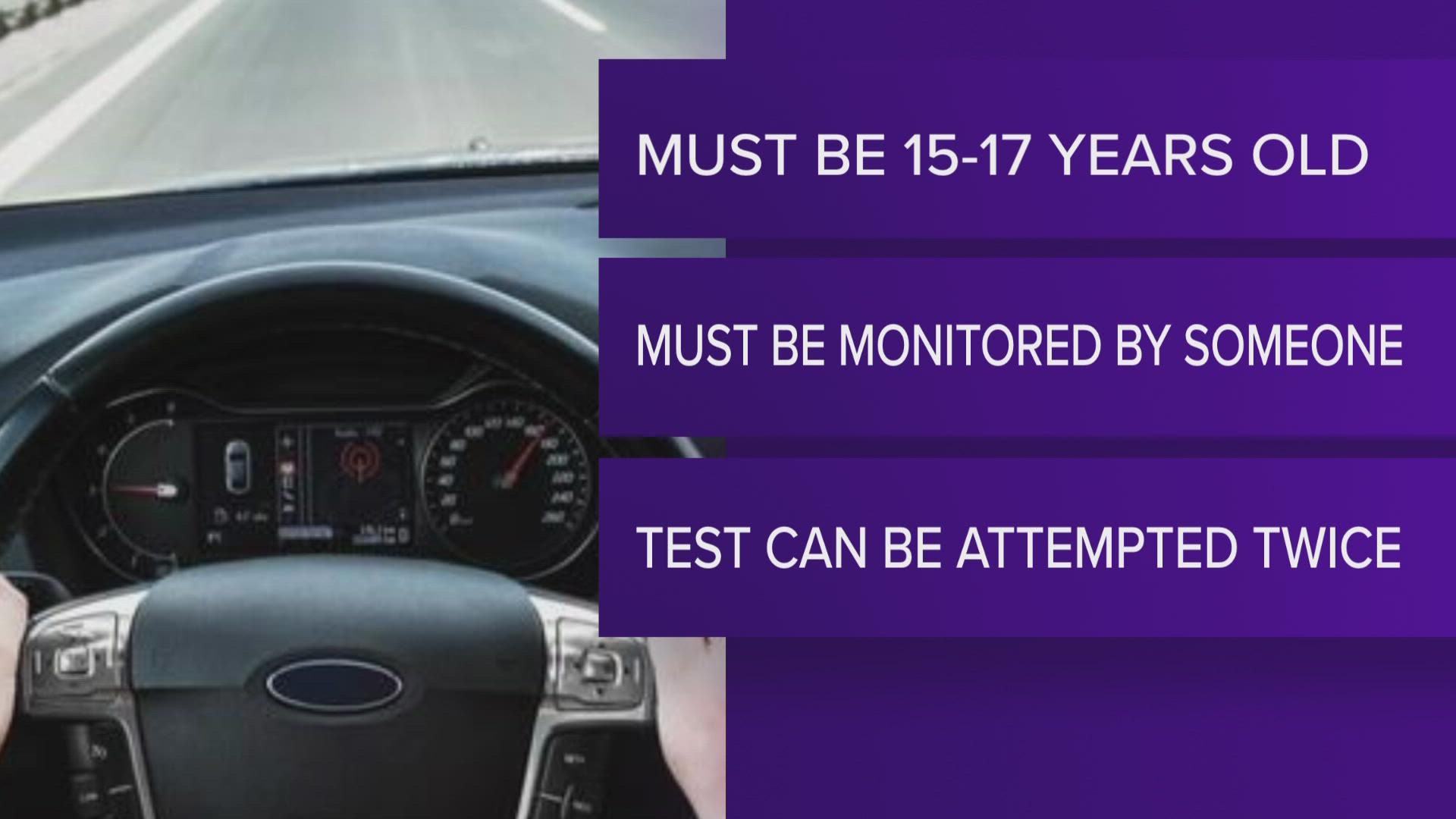 For teenagers between the ages of 15 and 17, the written portion of the test will now be given online instead of at a Driver Services Center.