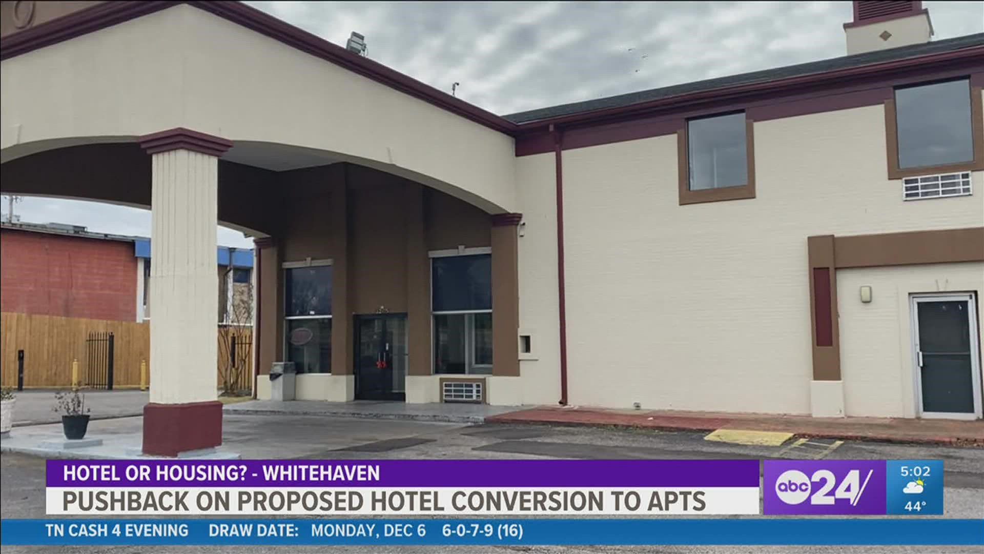 About 300 people signed a petition opposing a project that would turn the Red Roof Inn on Elvis Presley Blvd into a month-to-month low-income apartment complex.
