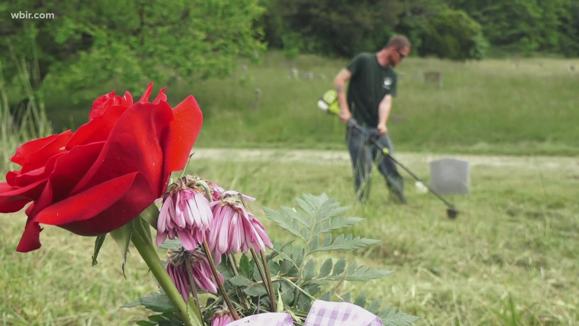 Rose Clark couldn't get to her mother's grave because the grass was overgrown so badly. Volunteers are making sure that doesn't happen to anyone else.