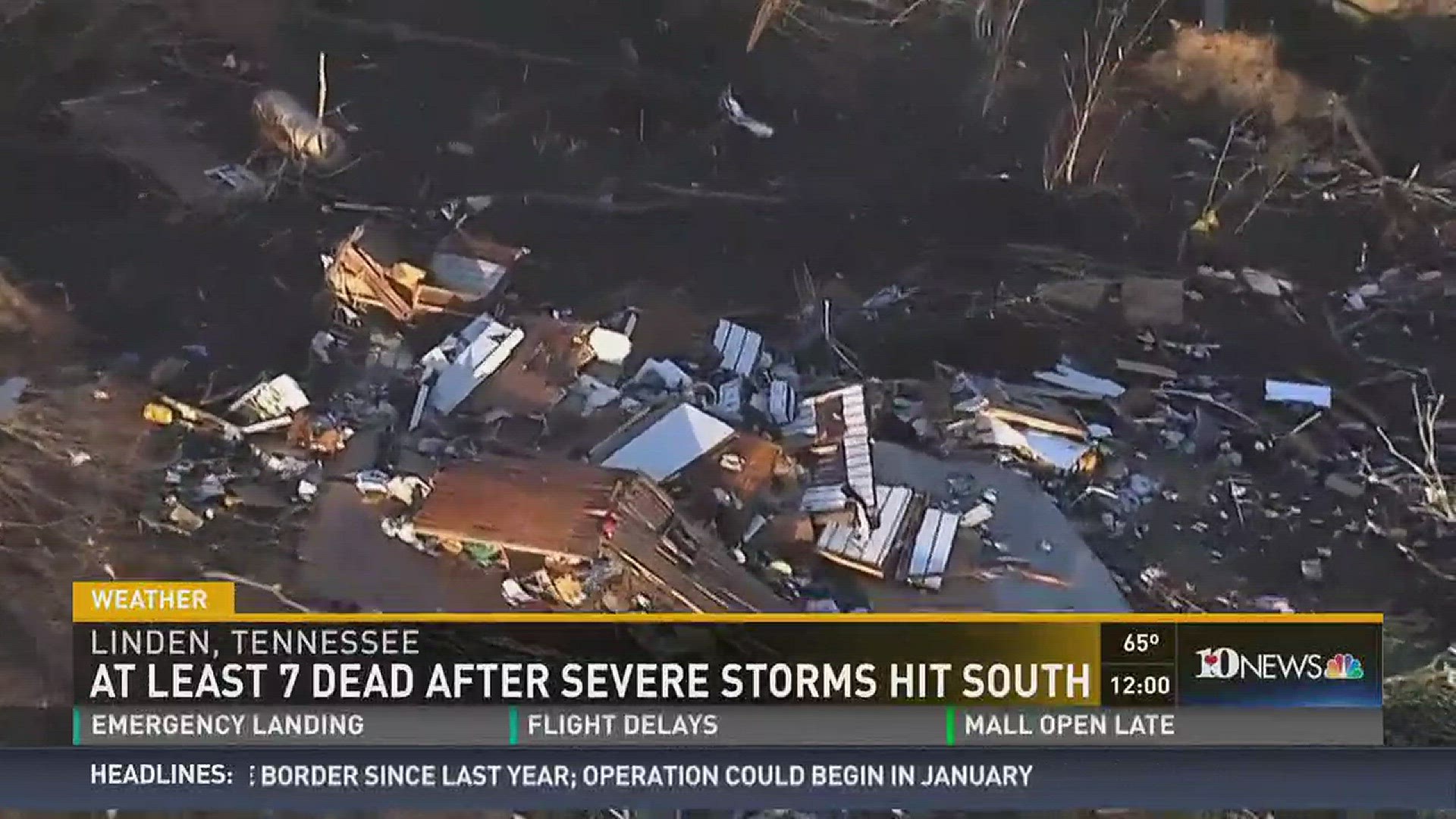 Three people are dead in Tennessee as a storm system moved up through the Southeast, packing high winds and heavy rain.