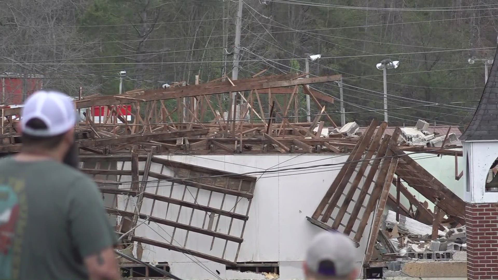 Sunbright community County severely damaged by possible tornado