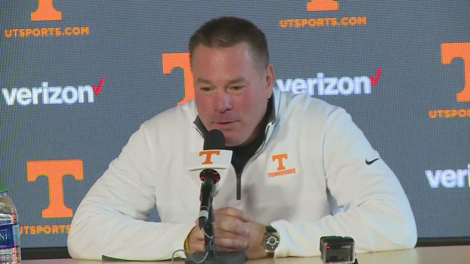 Butch Jones along with Tennessee football players Jalen Reeves-Maybin, Alvin Kamara, Derek Barnett and Alex Jones visited children and their families in the hospital in Chattanooga on Wednesday morning.