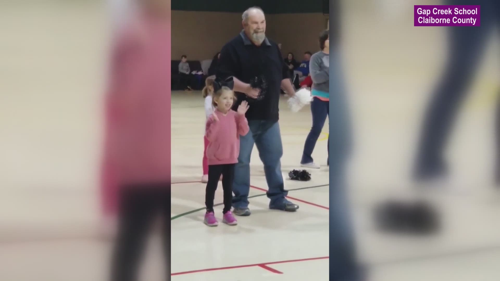 Watch Jeff Harville and his four-year-old granddaughter McKinly Lester adorably do the Chicken Dance together.