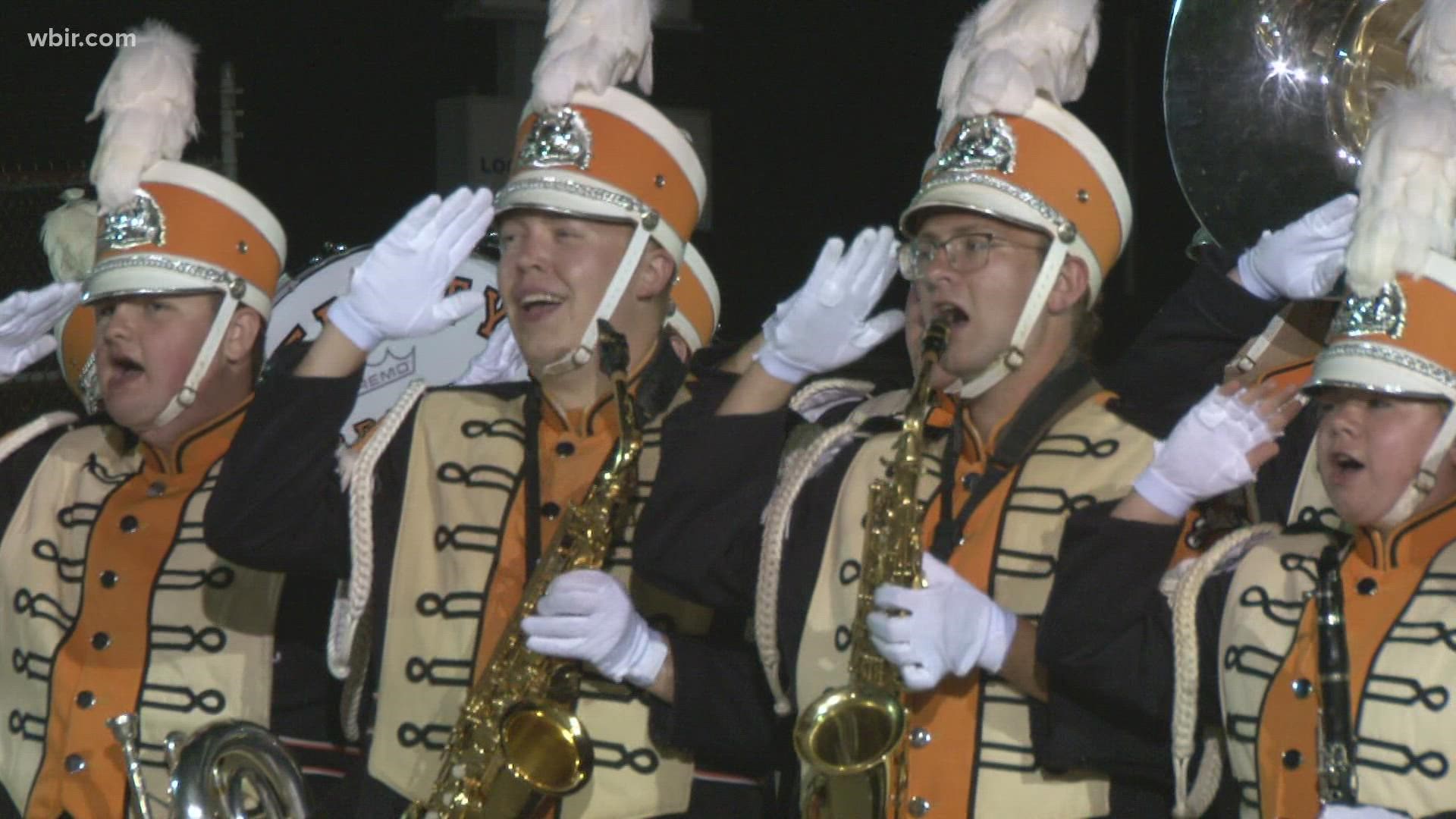 Listen as the Pride of the Southland Marching Band performs at WBIR.