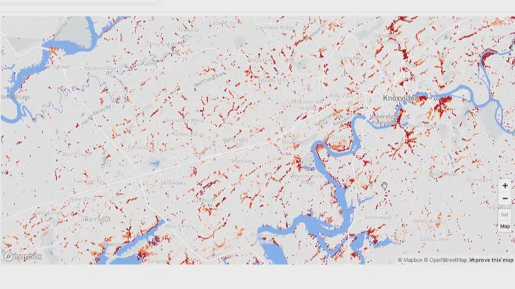 Flood Zone Map Knoxville Tn New Interactive Map Shows Knoxville's Flood Risk Will Increase. City  Engineers Aren't So Sure | Wbir.com