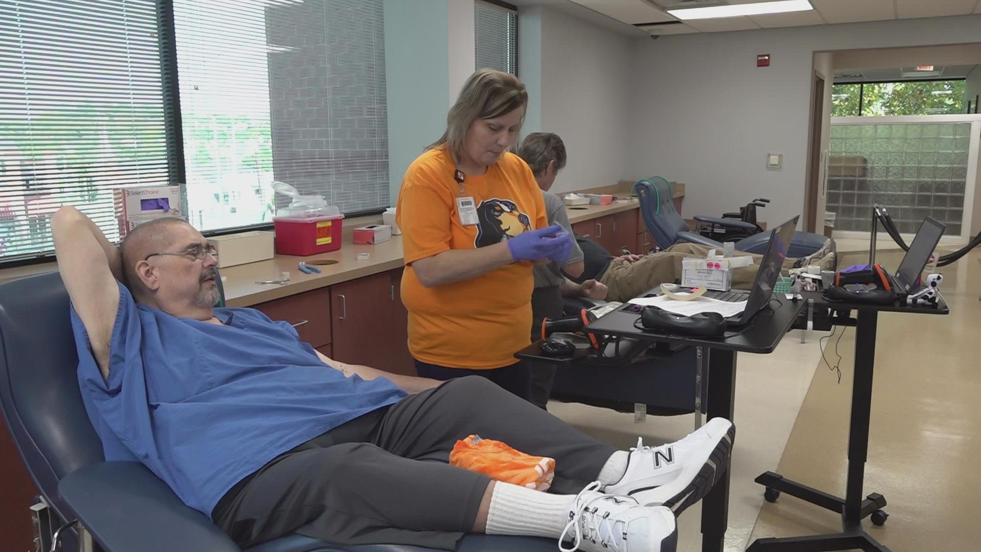 The MEDIC Regional Blood Center is hosting its annual blood drive against a Florida blood bank, ahead of the Vols game against the Gators.