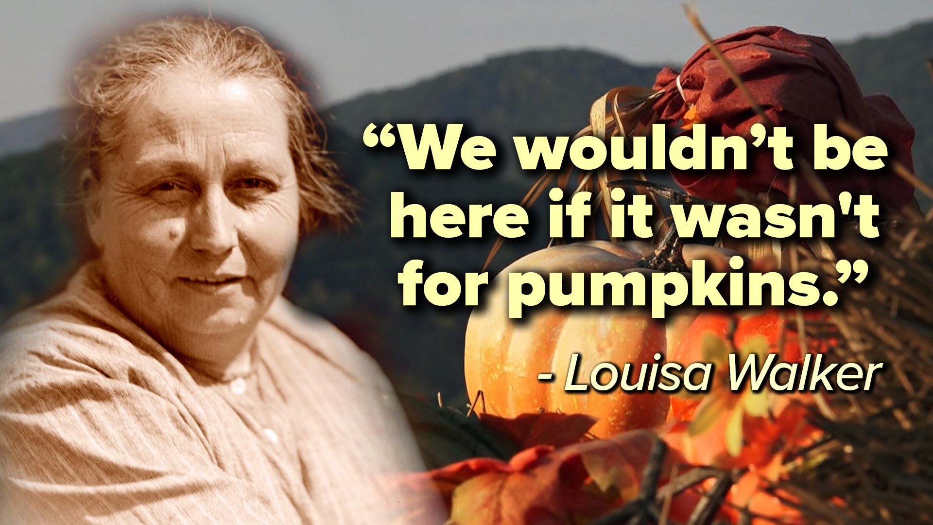 You may enjoy a slice of pumpkin pie at Thanksgiving. But nobody gave more thanks for pumpkins than the famous Walker sisters of the Great Smoky Mountains.
