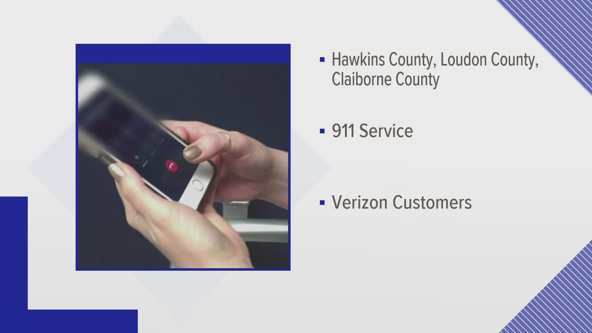 Loudon County dispatchers said Verizon ran tests and determined the issue had been resolved for people experiencing issues calling 911.