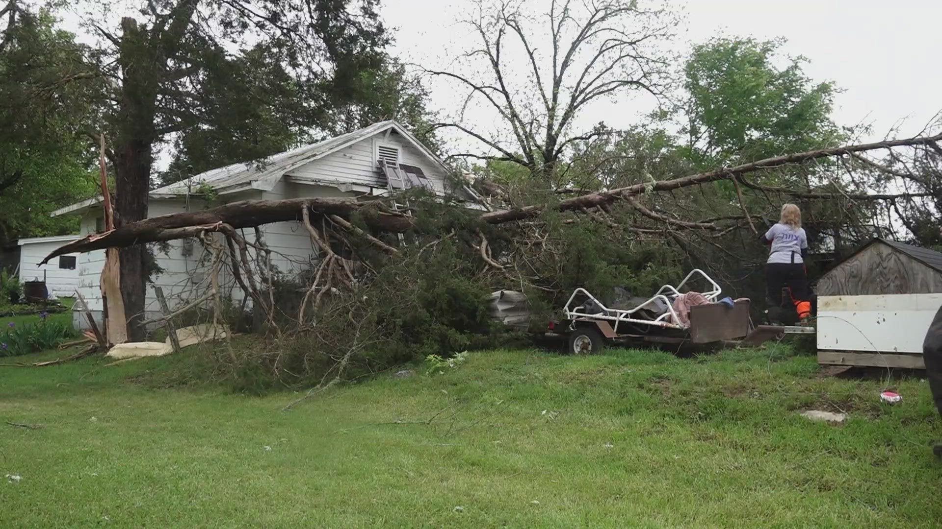 Heavy wind and heavy rain in Claiborne County downed several trees, which claimed the life of one 22-year-old.