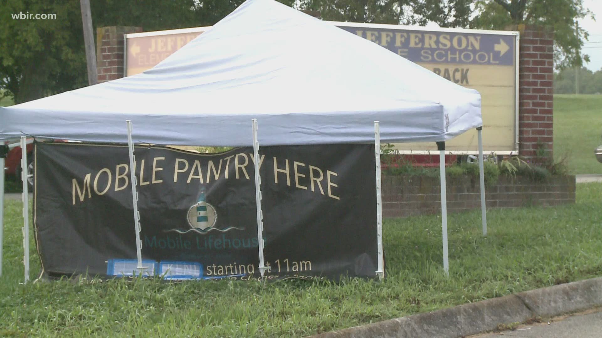 A food pantry gave out food at Jefferson City Middle School Saturday morning, to over 200 families from multiple counties.