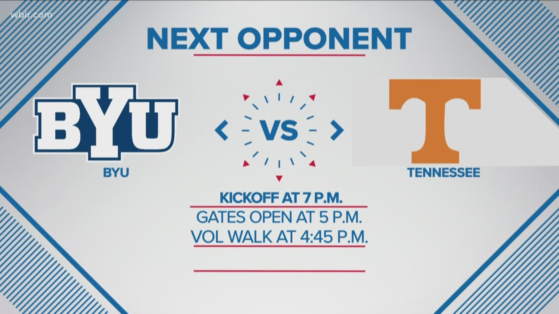 This is Tennessee's first ever meeting with BYU. The Vols kick off against the Cougars Saturday at 7 p.m.