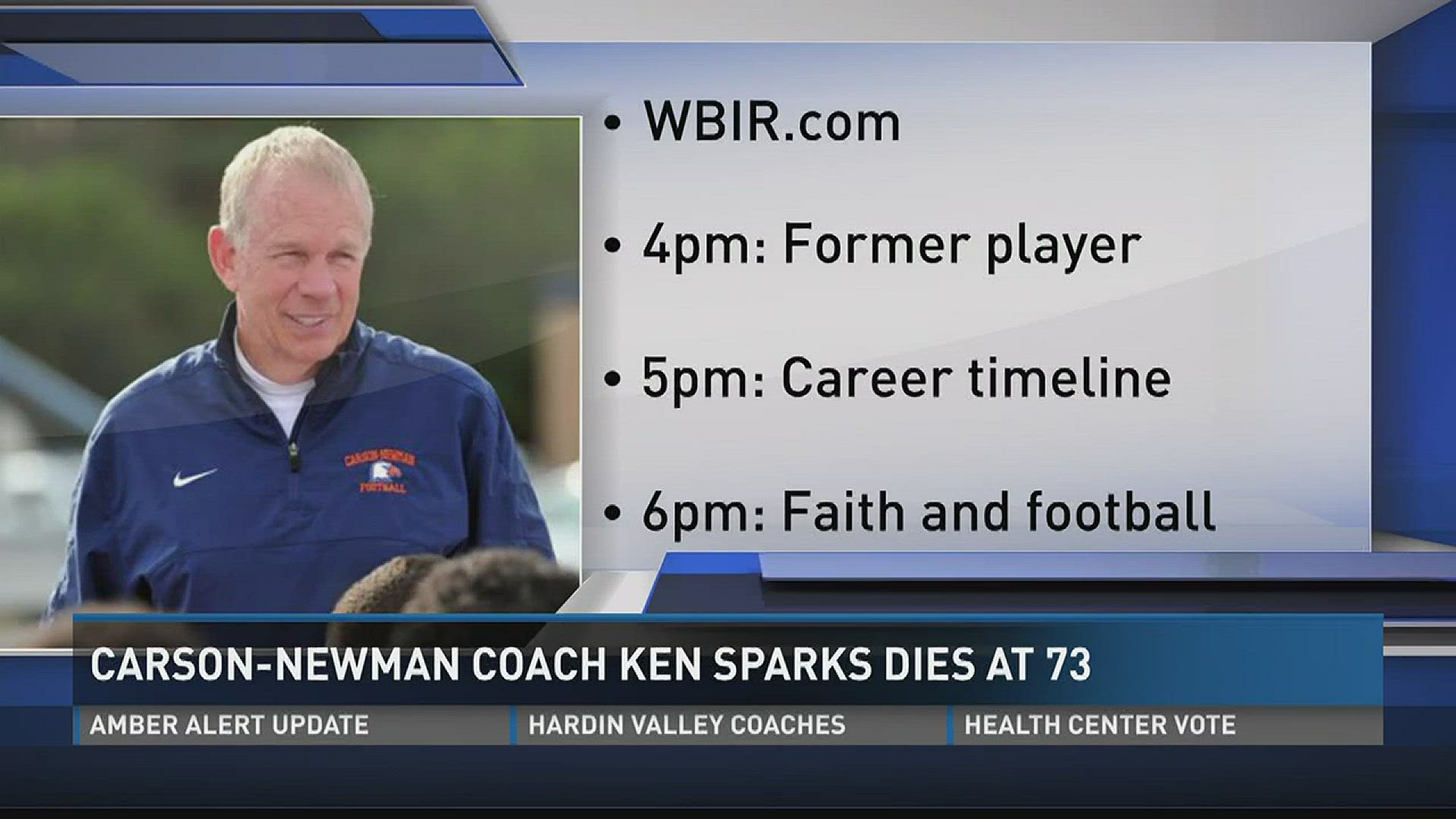 Former Carson-Newman football head coach and East Tennessee legend Ken Sparks died early Wednesday morning. He was 73.