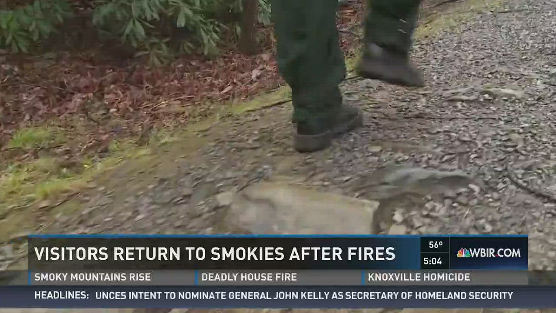 Crews expect the fire in the Great Smoky Mountains National Park to continue for the next week or two, but visitors have returned to the area. (12/12/16 5PM)