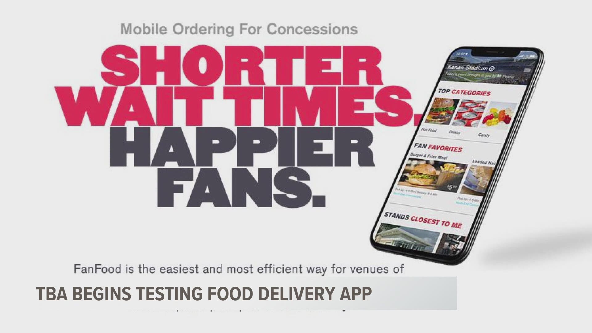 The app allows fans in certain sections to order food and have it delivered directly to their seats.