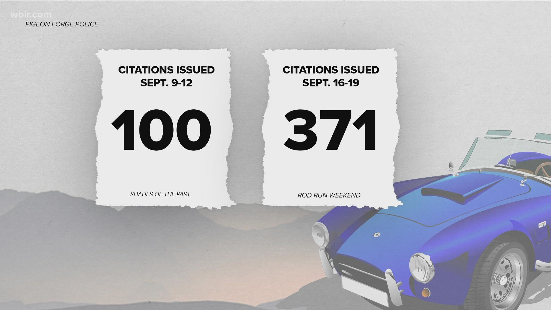 The weekend before Rod Run also saw 100 citations issued, during the Shades of the Past car show event.