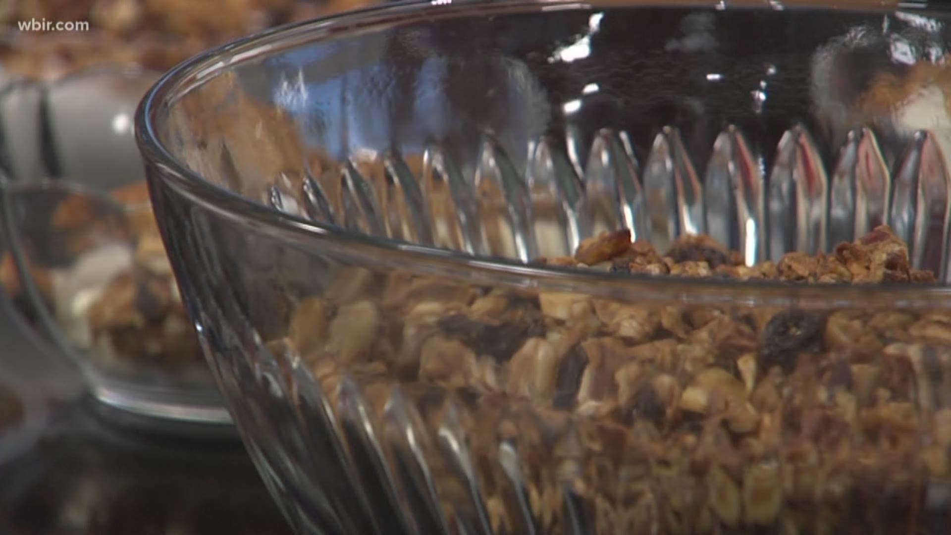 We are in the kitchen now with Virginia Turner, a clinical nutrition manager at UT Medical Center, and we are making a healthy fall snack: pumpkin granola.