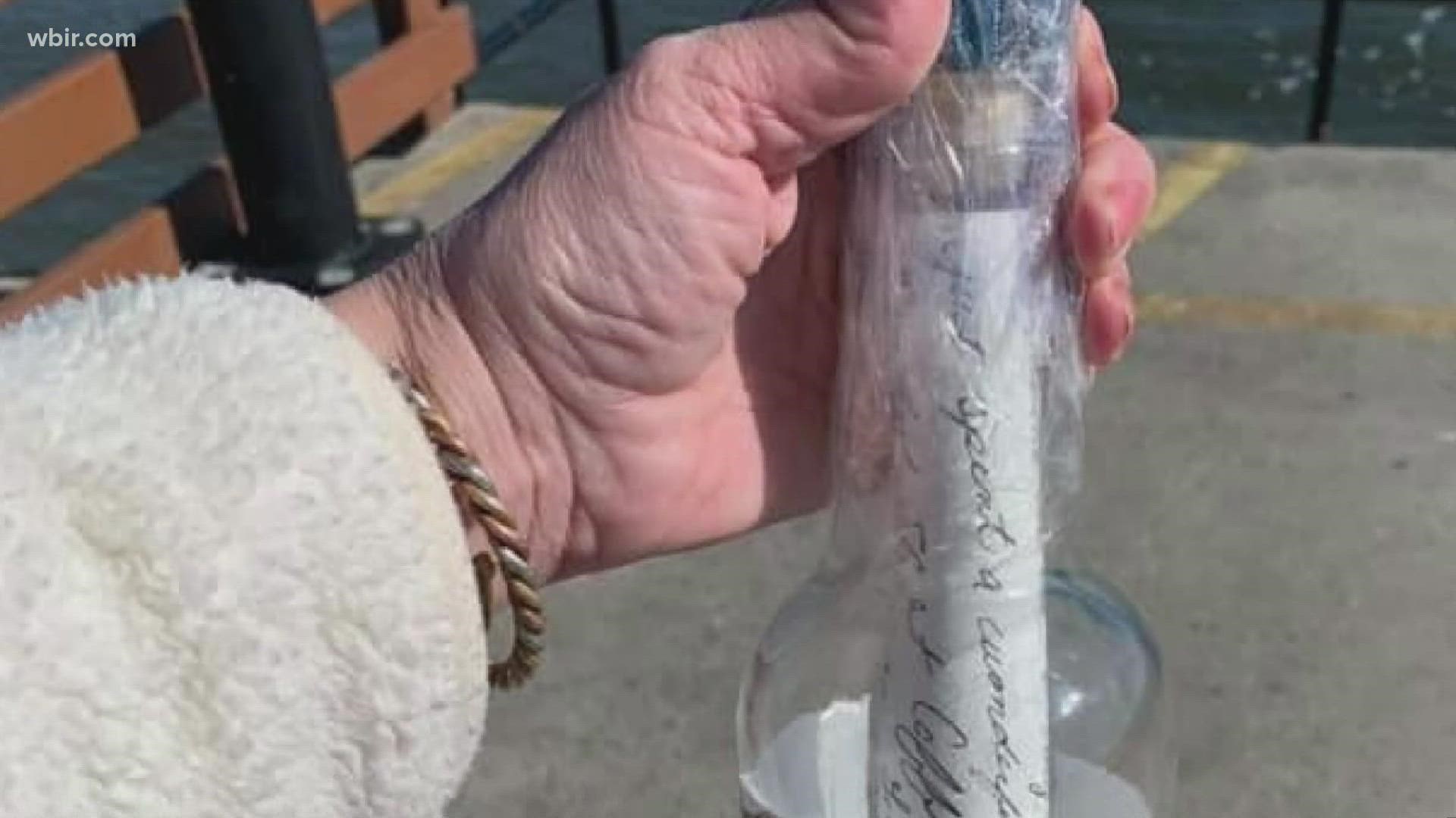 A Knoxville woman's message in a bottle floated over 4,000 miles across the Atlantic Ocean until it reached the beaches of France in 2022.