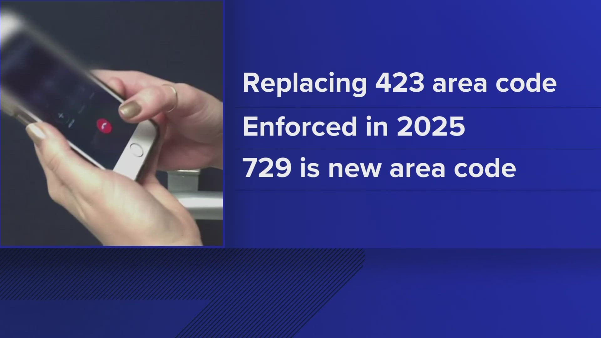 According to the Tennessee Public Utility Commission, the current 423 area code will run out of numbers by the end of 2025.