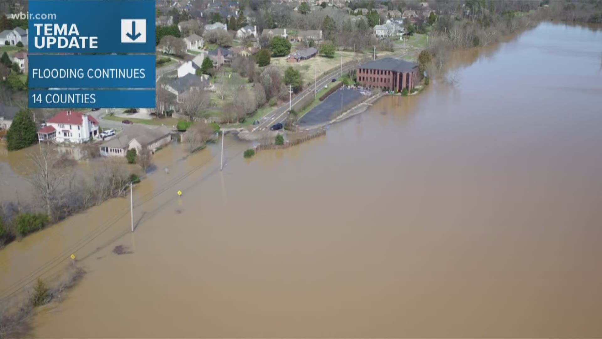 A subdivision is still trapped by floodwaters in West Knox County. Northshore Hills is near the intersection of Northshore Drive and Ebenezer Road.